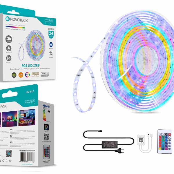 Fita Led 3M 12V 5050Rgb 90Led 8W Bt App Ip65 LED-012