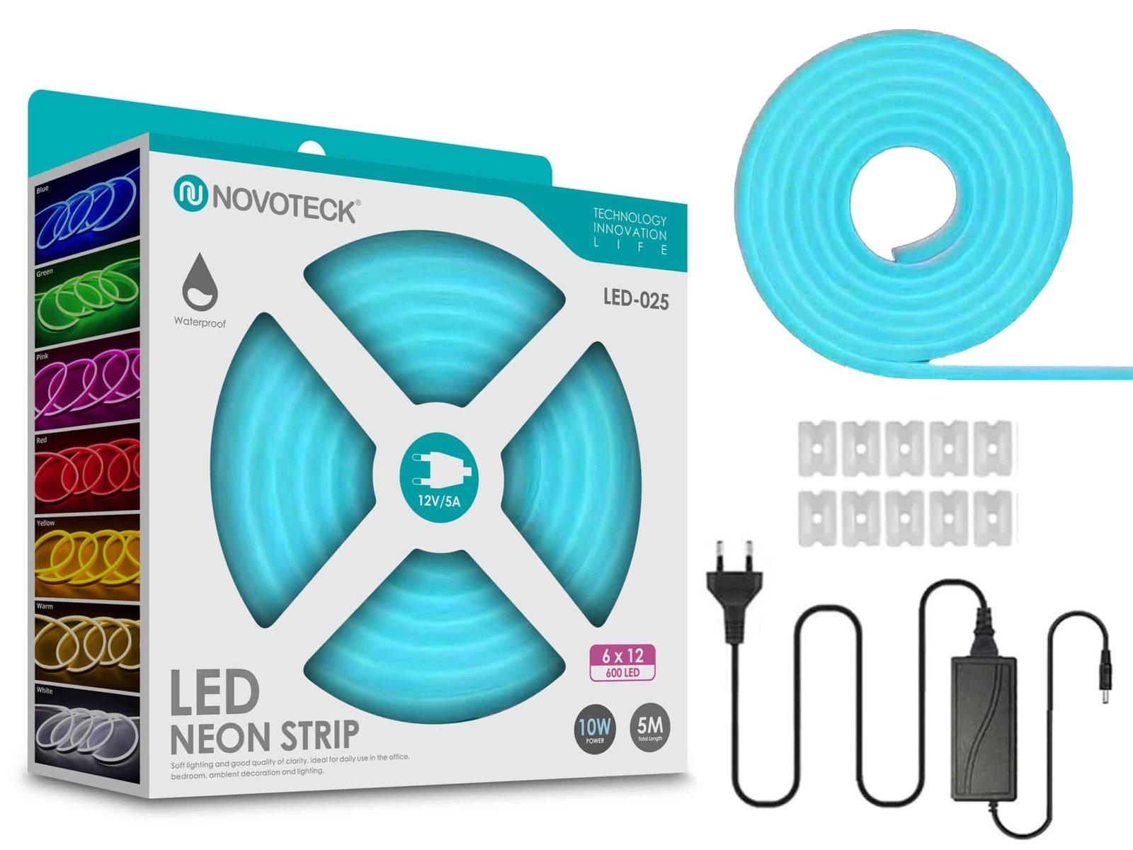 Fita Neon Led Azul Mar 5M 10W 12V 600Led Ip65 LED-025