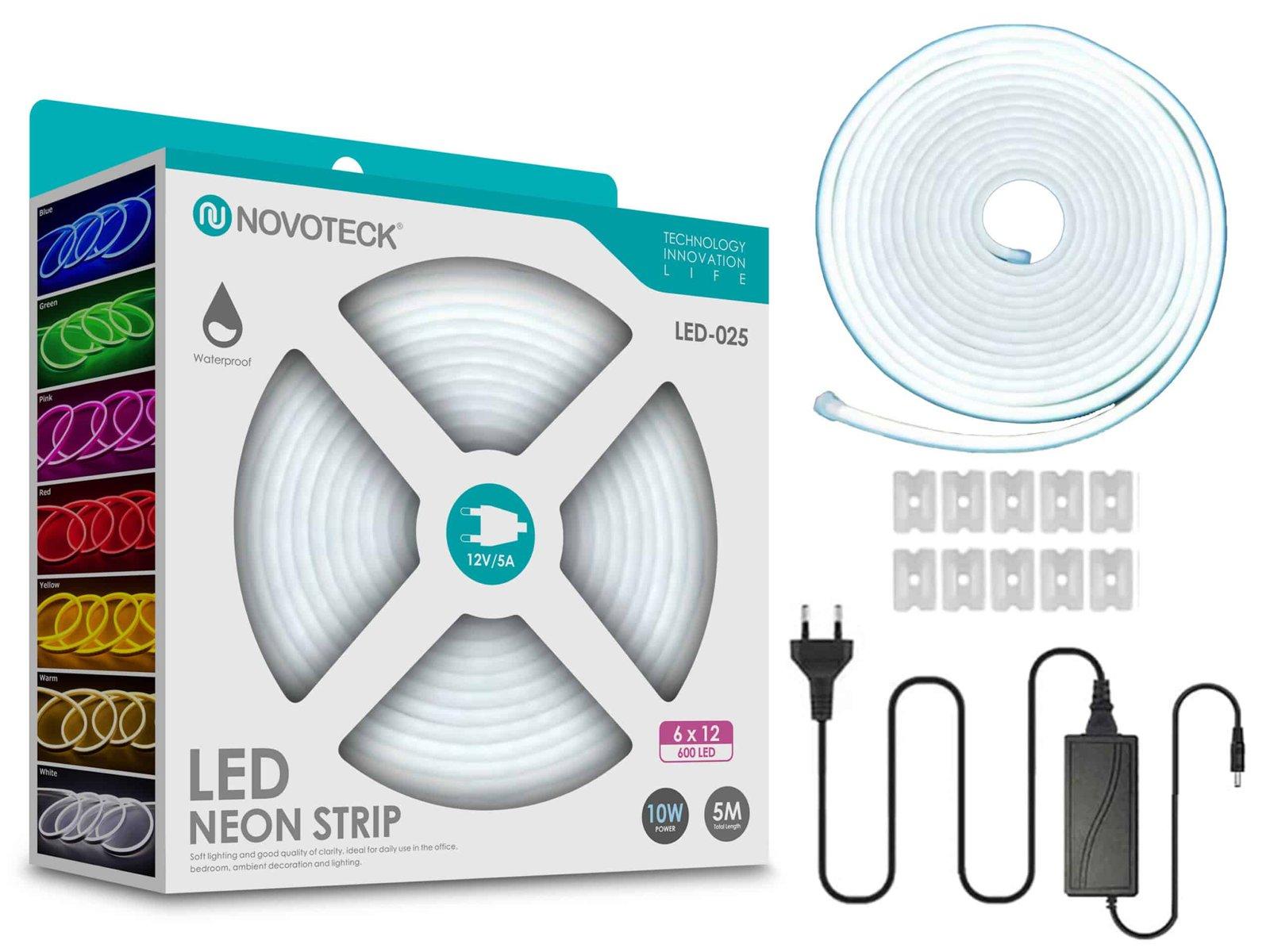 Fita Neon Led Branco 5M 10W 12V 600Led Ip65 LED-025