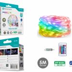 Fita LED Strip RGB Interativa Novoteck LED-028 - 5m, 500 LEDs, 5W, Bluetooth, Controle por App, IP65