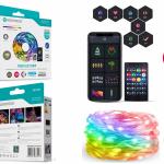 Fita LED Strip RGB Personalizável Novoteck LED-033 - 10m, 1000 LEDs, 5W, DIY App, IP65