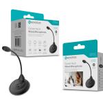 Microfone Flexível com Fio NOVOTECK M-002 - Direcionável, com Conector de 3,5 mm e Base Estável