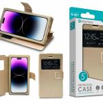 Capa Protetora Universal Dourado para Smartphone de 5'' N-007 - Visor Inteligente, Resistência a Impactos e Suporte Integrado