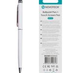 Caneta 2 em 1 Novoteck NP-07 – Esferográfica e Touch Screen, Compatível com Dispositivos Capacitivos, Disponível em Múltiplas Cores - Branco