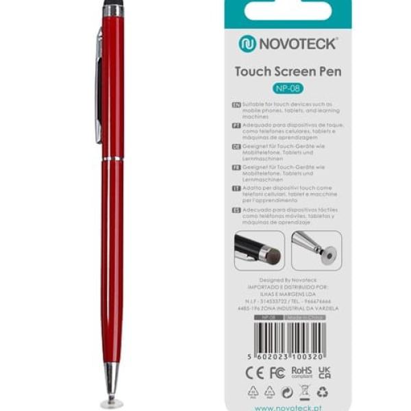 Caneta Touch Screen Novoteck NP-08 - Vermelho