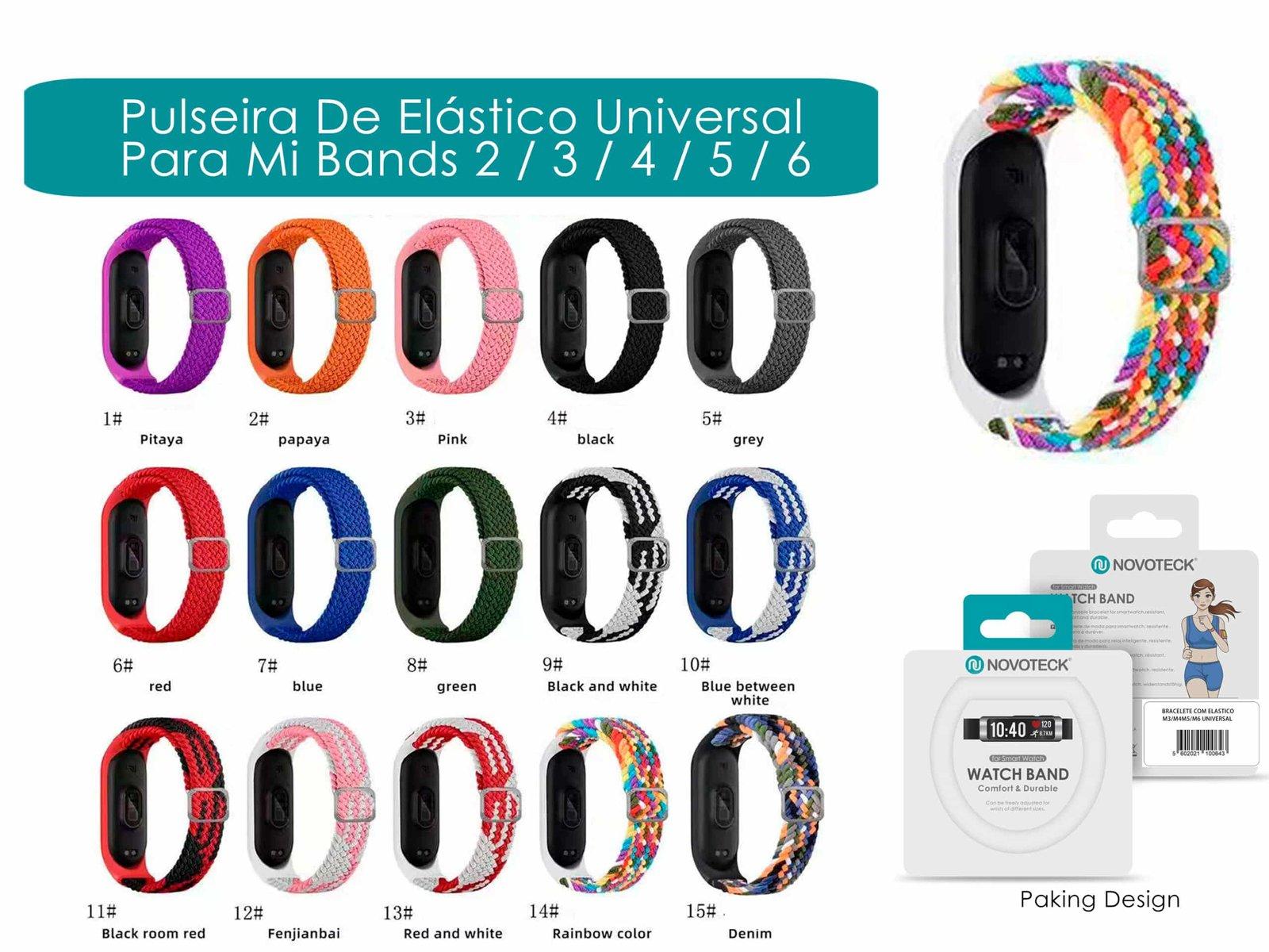 Bracelete Elástico Textil Universal Para Mi Bands 3/4/5/6