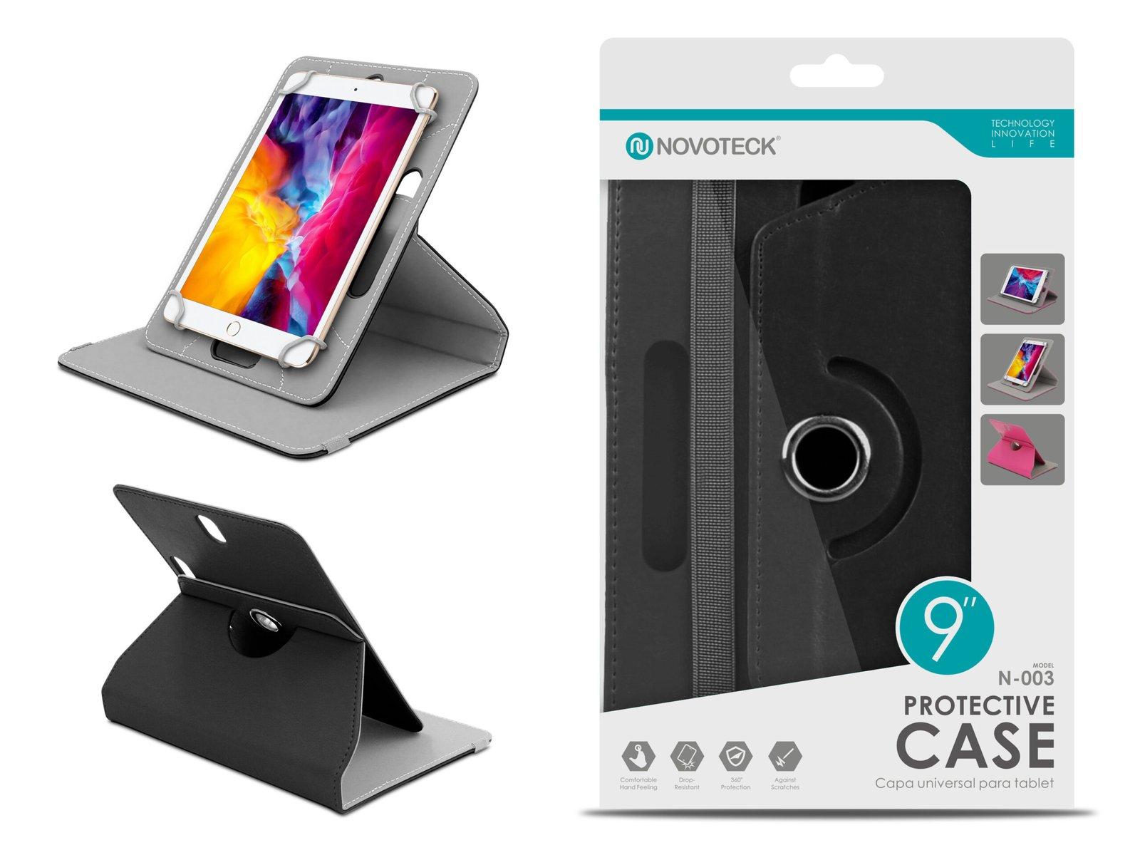 Capa Protetora Universal Negro para Tablet de 9'' - N-003 - Confortável, Resistente a Quedas e com Suporte Ajustável