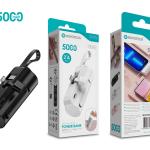 Power Bank 5000mAh PB-010 Negro – Design Compacto com Suporte e Cabo Integrado