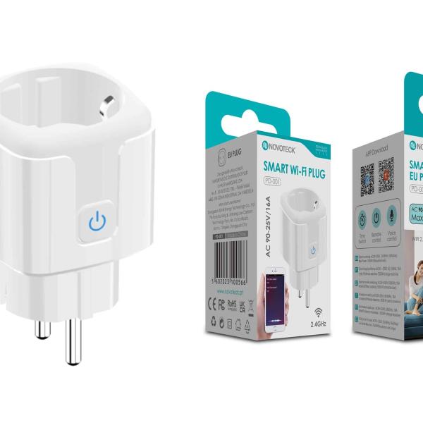 Tomada Inteligente Novoteck Smart Wi-Fi EU Plug PD-001