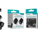 Adaptador de Viagem Universal 2 em 1 Novoteck PJ-019 – Compatível com EU/USA/AU/UK/JP/BR/CN