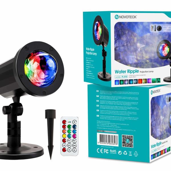 Lâmpada de Projeção Efeito Ondas de Água Novoteck PL-010 com Controle Remoto