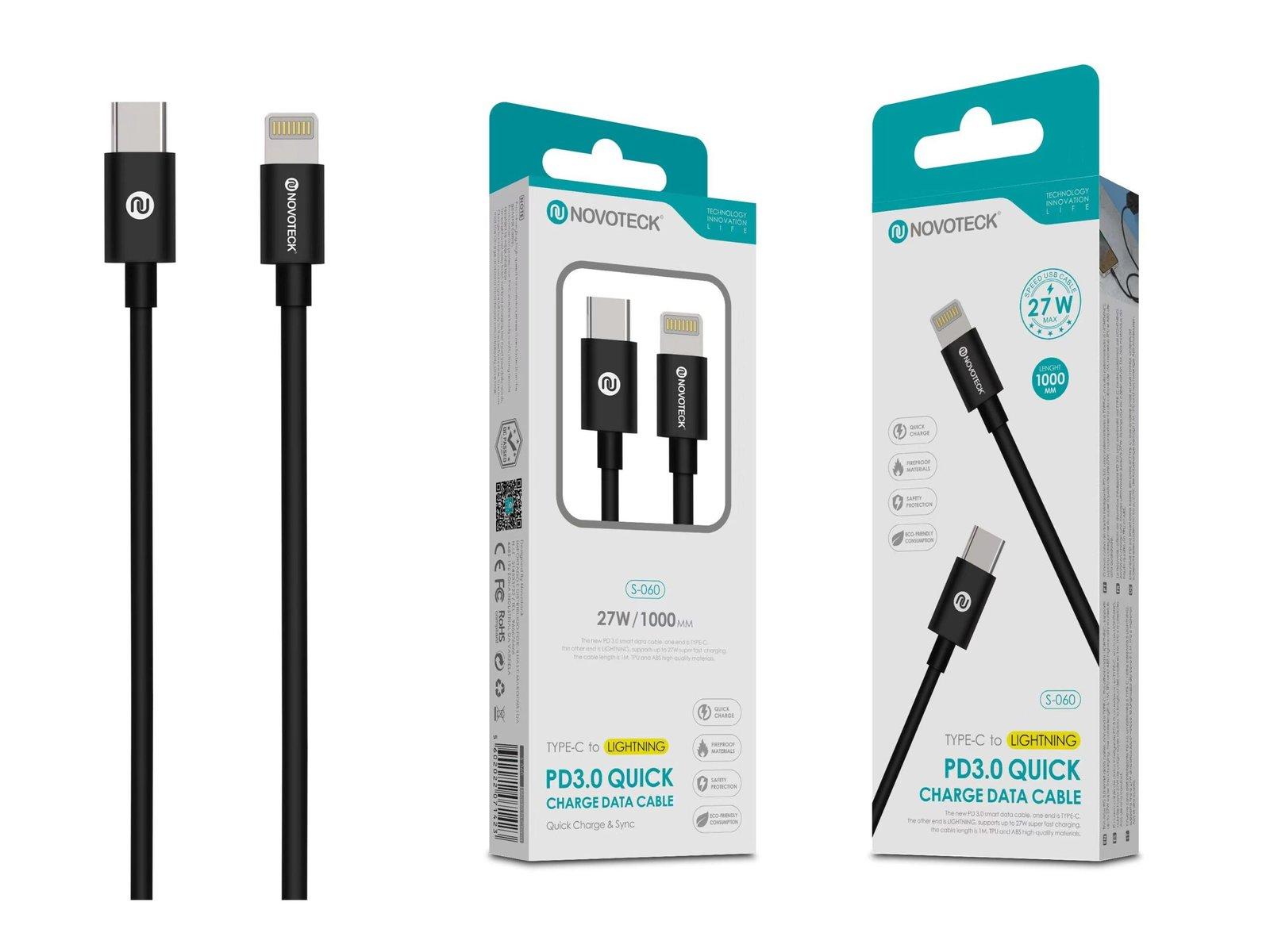 Cabo Type-C para Lightning PD27W 1M S-060 Sincronização e Carregamento Rápido