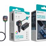 Carregador Rápido para Carro Q-013 – PD 30W com Iluminação RGB