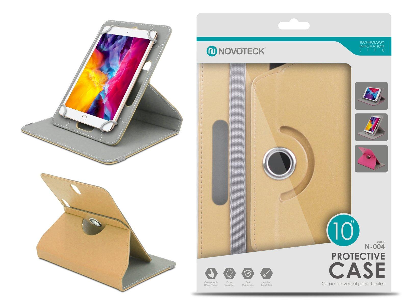 Capa Protetora Universal Dourado para Tablet de 10'' - N-004- Confortável, Resistente a Quedas e com Suporte Ajustável