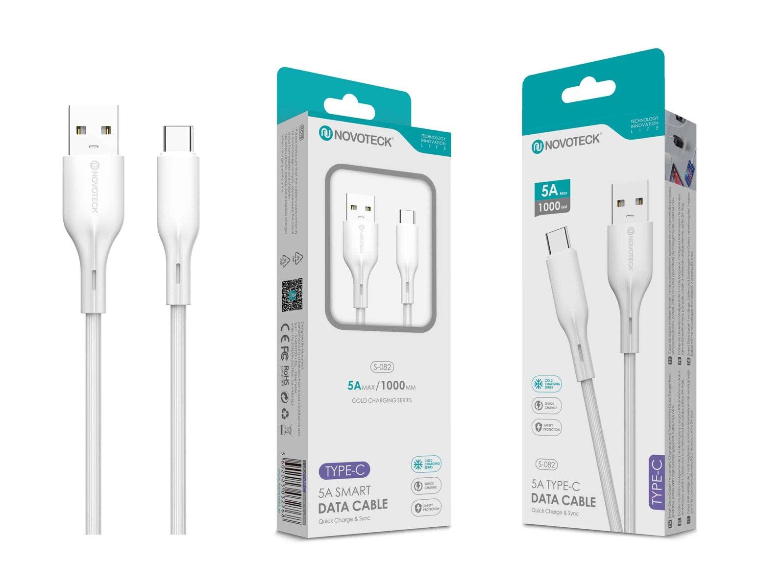 Cabo de Dados Type-C Branco 1M,5A, S-082