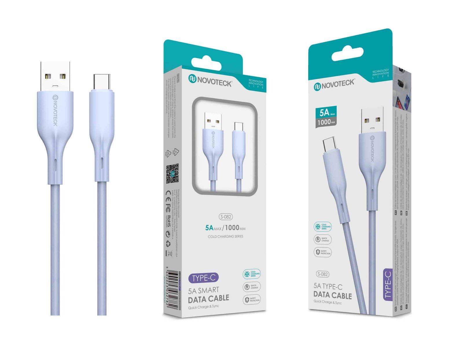 Cabo de Dados Fast Charge 5A PVC Macaron Design - Roxo , Type-C USB , 1.0M