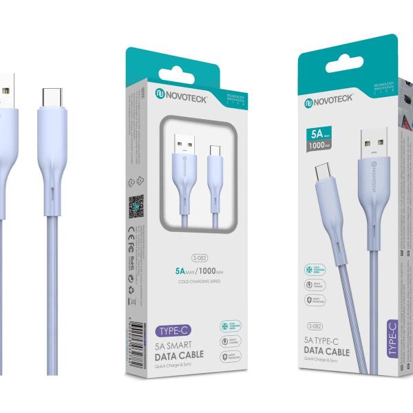 Cabo de Dados Type-C Lilás 1M,5A, S-082