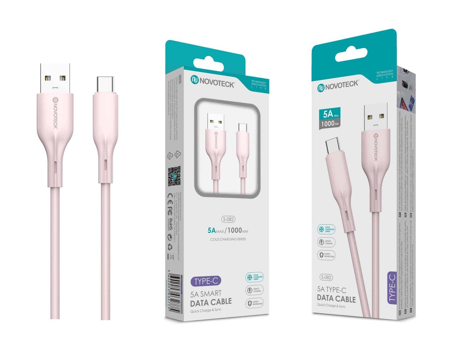 Cabo de Dados Type-C Rosa 1M,5A, S-082