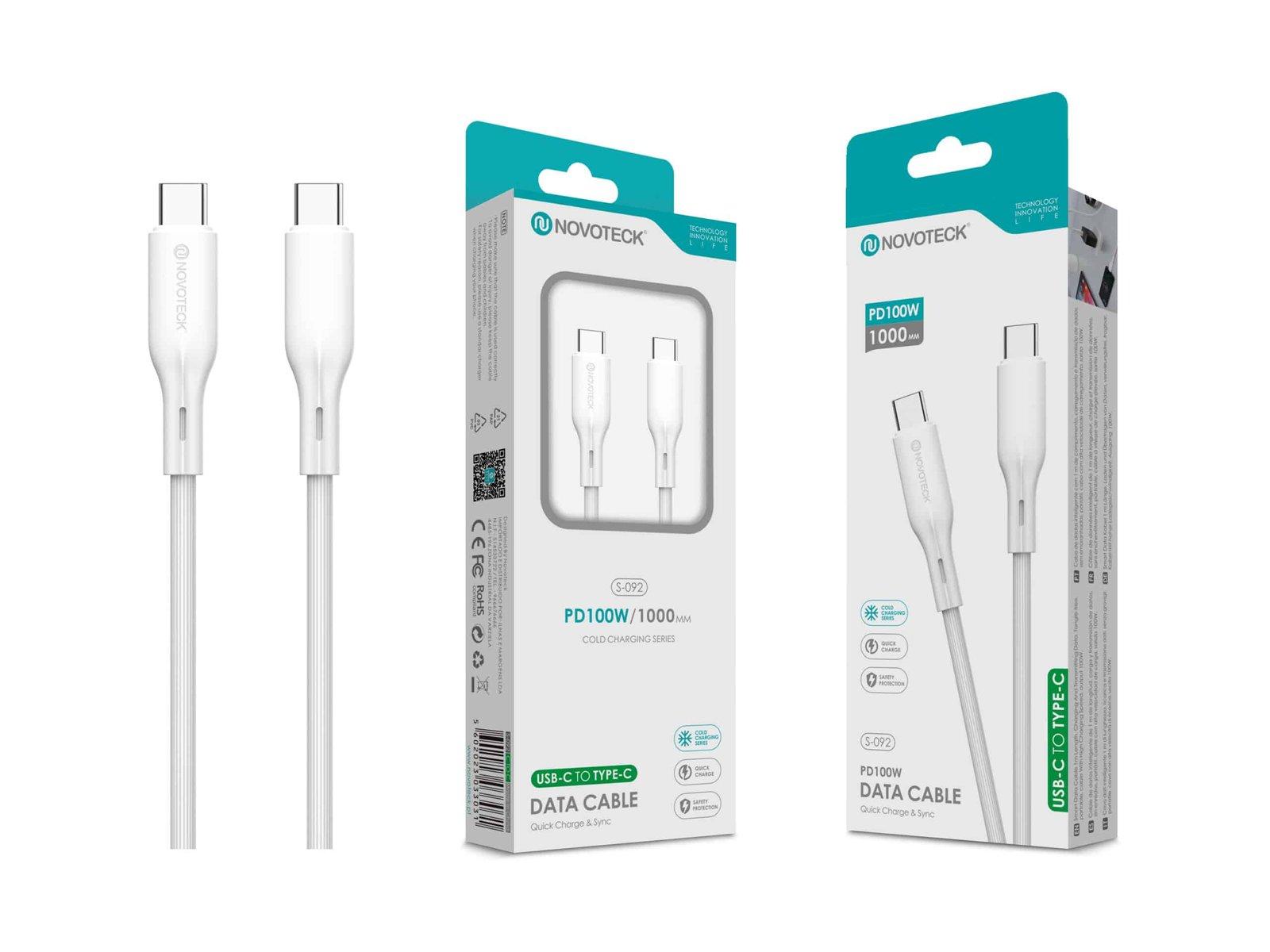 Cabo PD100W Type-C to Type-C Branco,1M,S-092