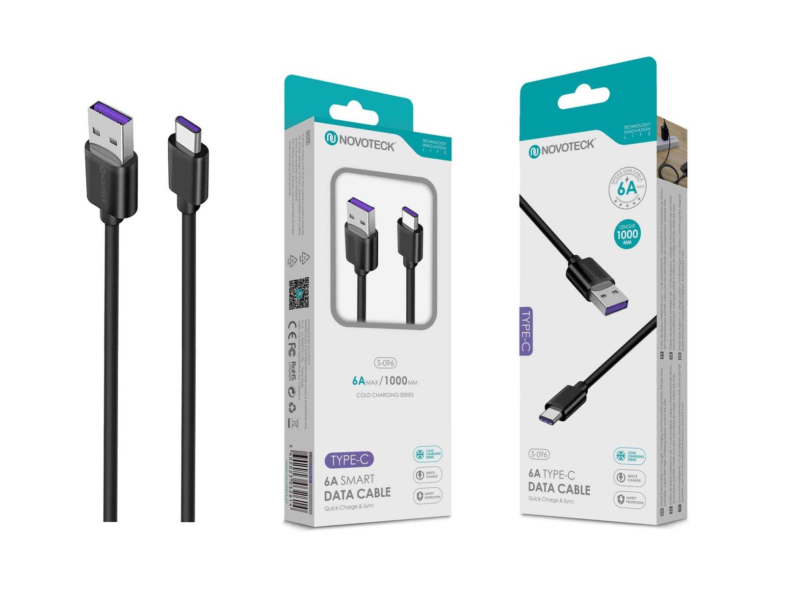 Cabo Type-C Negro 6A 1M S-096