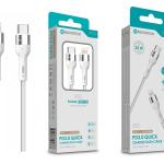 Cabo USB-C para Lightning NOVOTECK S-111 - PD 3.0, 30W, Branco,100cm,Trançado em Nylon