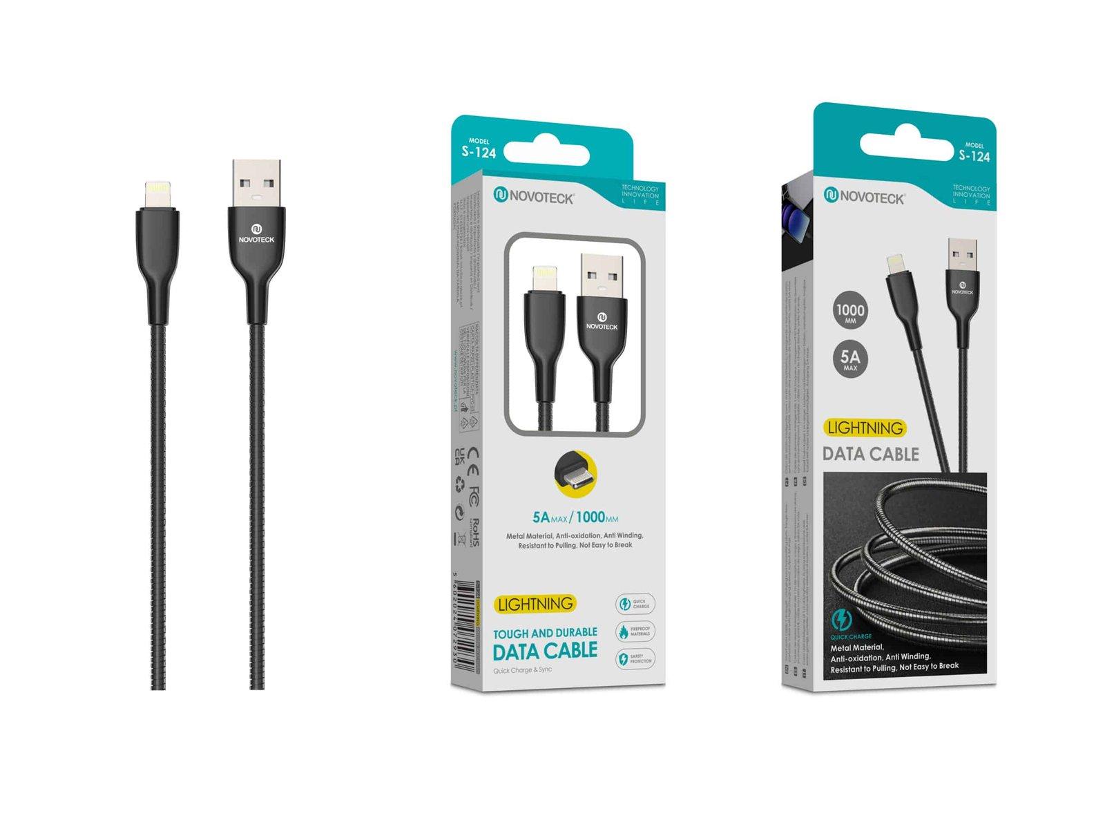 Cabo de Dados USB para Lightning 5A com Revestimento Resistente S-124