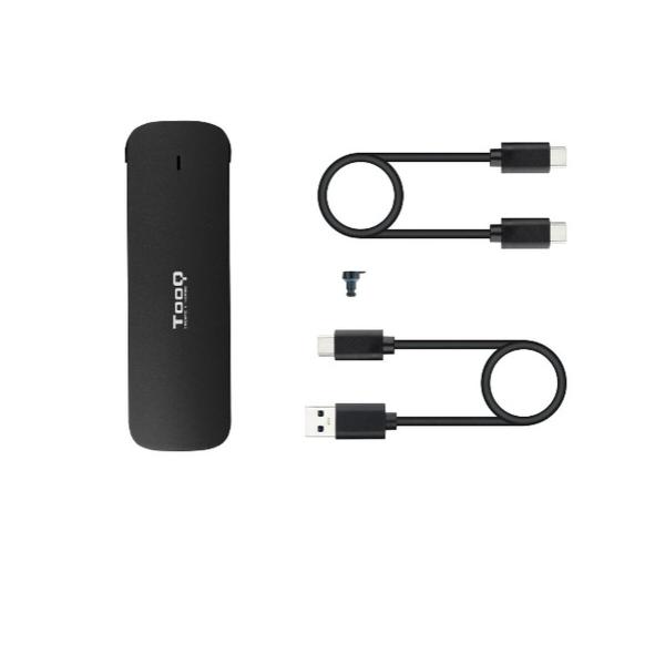 Caixa externa TooQ TQE-2201B Preto USB-C USB 3.0 M.2