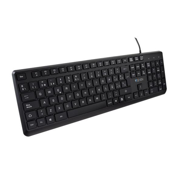Teclado V7 KU350ES Preto Qwerty espanhol