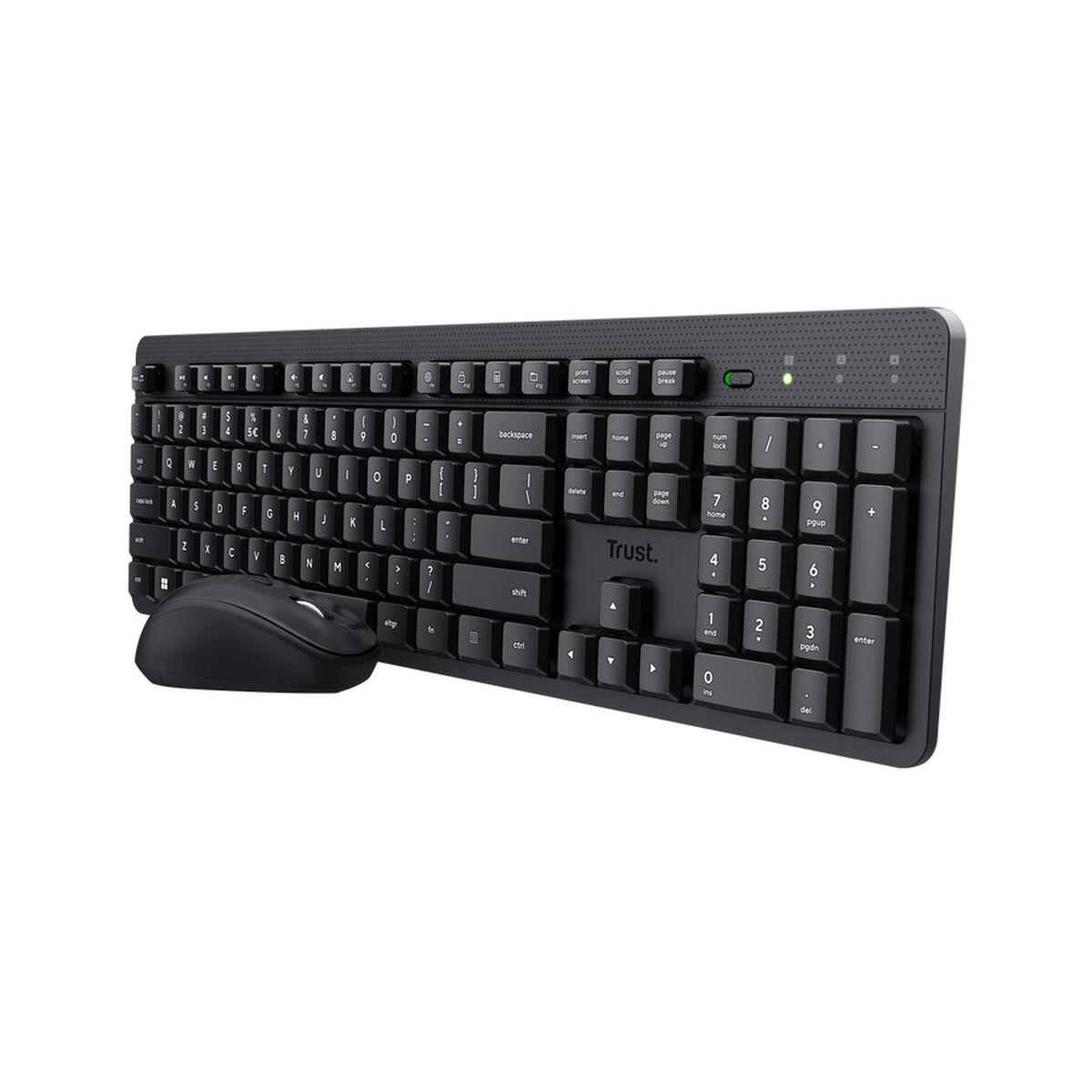 Teclado e Rato Trust 25020 ODYII Preto Qwerty espanhol