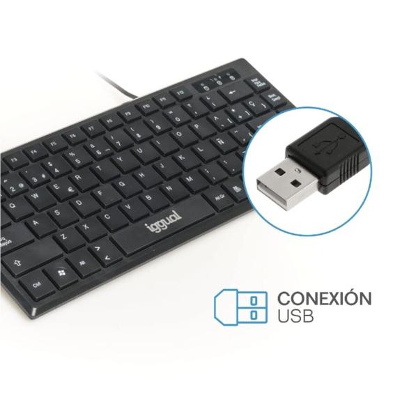 Teclado iggual Slim TKL-USB Preto