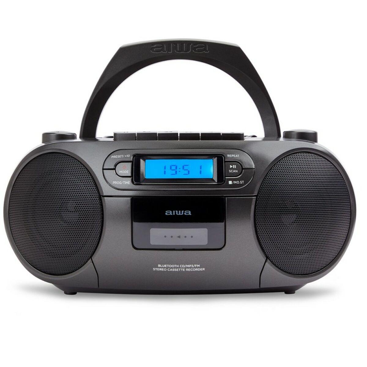 Rádio CD Aiwa Preto Ecrã LCD Bluetooth 5.0