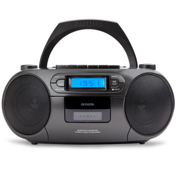 Rádio CD Aiwa Preto Ecrã LCD Bluetooth 5.0