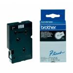 Cinta laminada para máquinas rotuladoras Brother TC-201 12 mm x 7,7 m Branco/Preto
