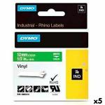 Cinta laminada para máquinas rotuladoras Rhino Dymo ID1-12 12 x 5,5 mm Branco Verde Etiqueta Autoadesivas (5 Unidades)