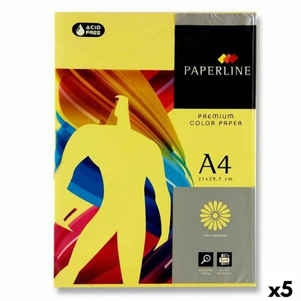 Papel para Imprimir Fabrisa Paperline Premium A4 80 g/m² 500 Folhas Amarelo (5 Unidades)