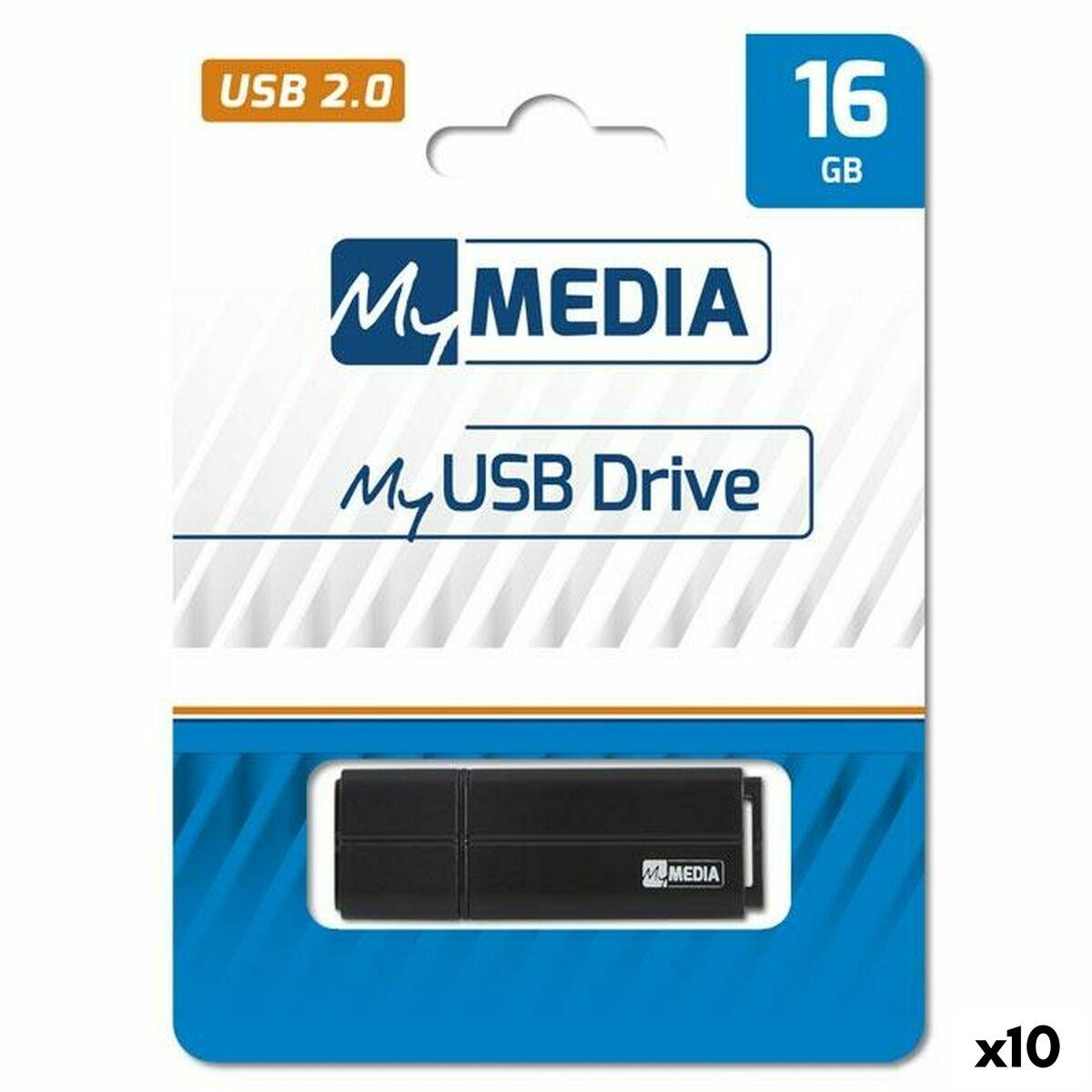 Memória USB MyMedia Preto 16 GB
