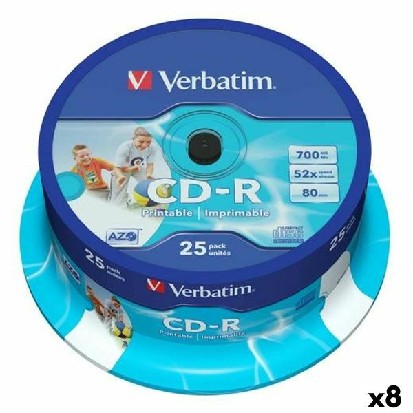 CD-R Verbatim 25 Peças 700 MB 50 MB/s (8 Unidades)