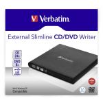 Gravador Externo Verbatim Slimline CD/DVD Preto
