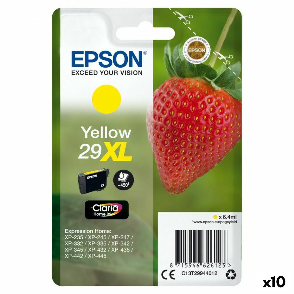 Tinteiro de Tinta Original Epson XP 235 332 335 432 435 - Nº 29 XL Amarelo (10 Unidades)
