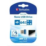 Memória USB Verbatim NANO STORE'N'STAY Azul Preto 64 GB (10 Unidades)