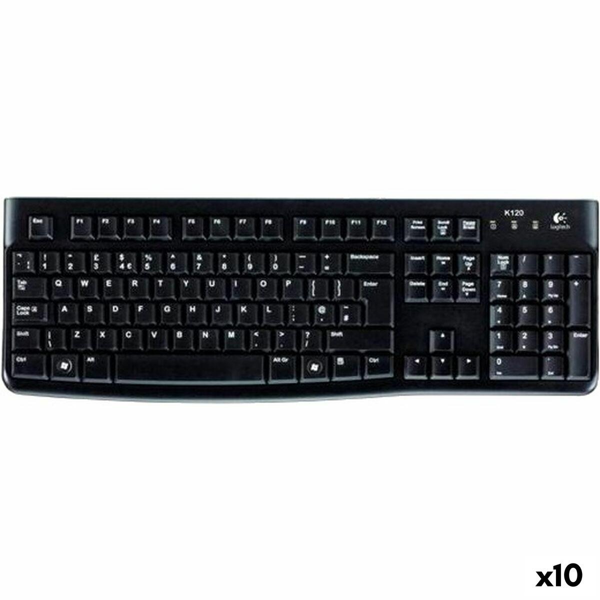 Teclado Logitech K120 Preto Qwerty espanhol (10 Unidades)