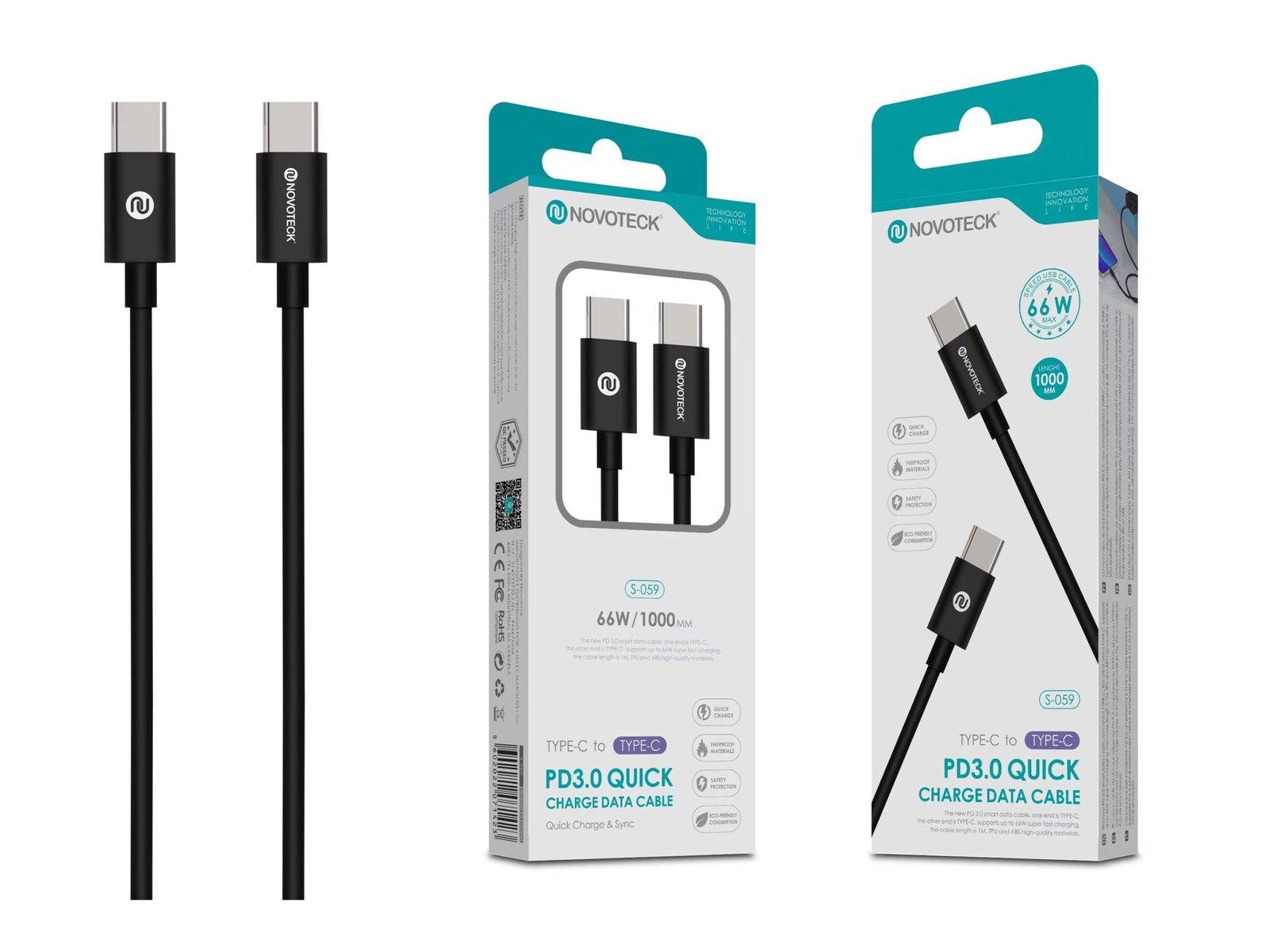 Cabo Type-C PD 3.0 Quick Charge - 66W, 1000mm, Sincronização Rápida S-059