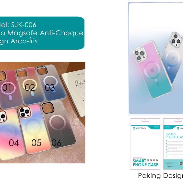 SJK-006 Capa Telemóvel Magsafe Arco-Íris