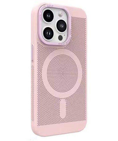 Capa Protetora MagSafe em Metal Calor Dissipação Novoteck SJK-011 - Alta Durabilidade, Compatível com Acessórios Magnéticos - Rosa , iPhone 13 Pro