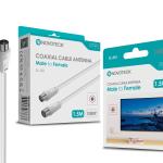 Cabo Coaxial de Antena Novoteck SL-001 - Macho para Fêmea, 1,5m