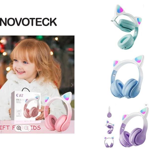 STN-28 PRO AURICULARES BLUETOOTH GATO RGB