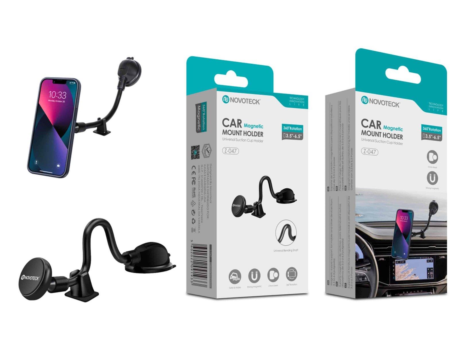 Suporte de Montagem para Carro Z-047 – Flexível, Rotação 360º, Ventosa Potente, Universal