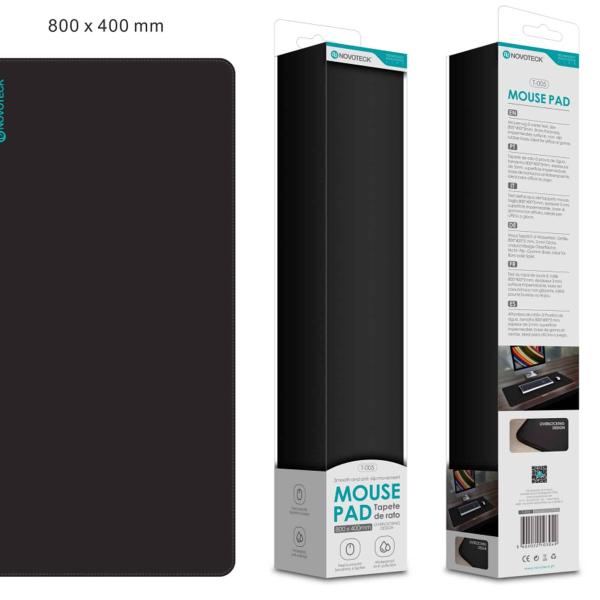 Tapete de Rato Grande T-005 Preto 800x400mm, Superfície Premium, Antiderrapante