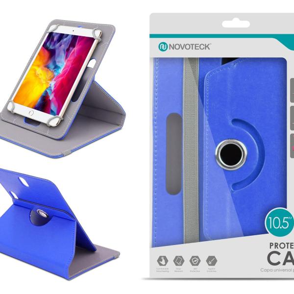 Capa Protetora Universal Azul para Tablet de 10.5'' - N-006- Confortável, Resistente a Quedas e com Suporte Ajustável