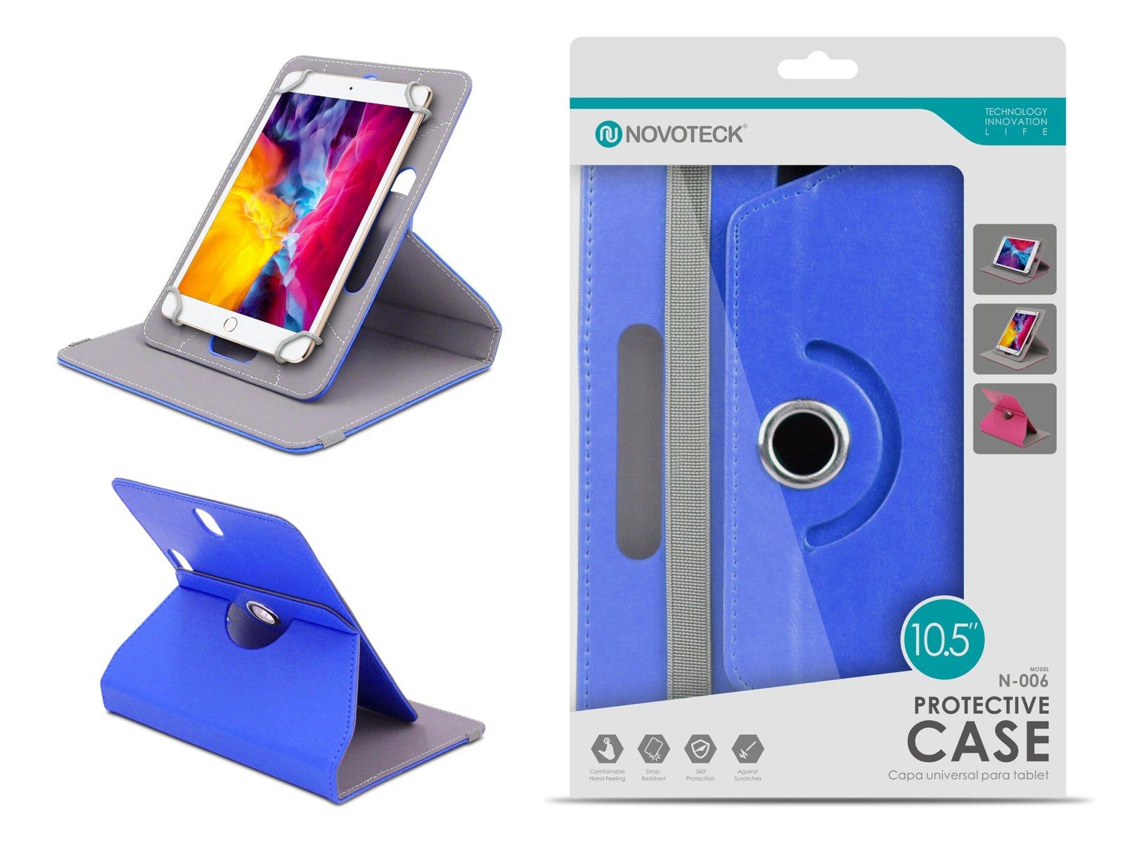 Capa Protetora Universal Azul para Tablet de 10.5'' - N-006- Confortável, Resistente a Quedas e com Suporte Ajustável